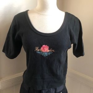 Harley Davidson rose top💚